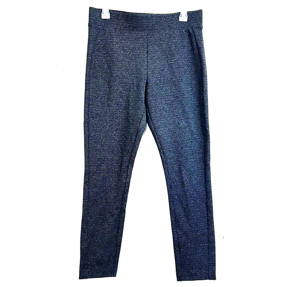 Ann Taylor Women's Black Gray Ankle Jeggings Size M Pull On Stretch Pants